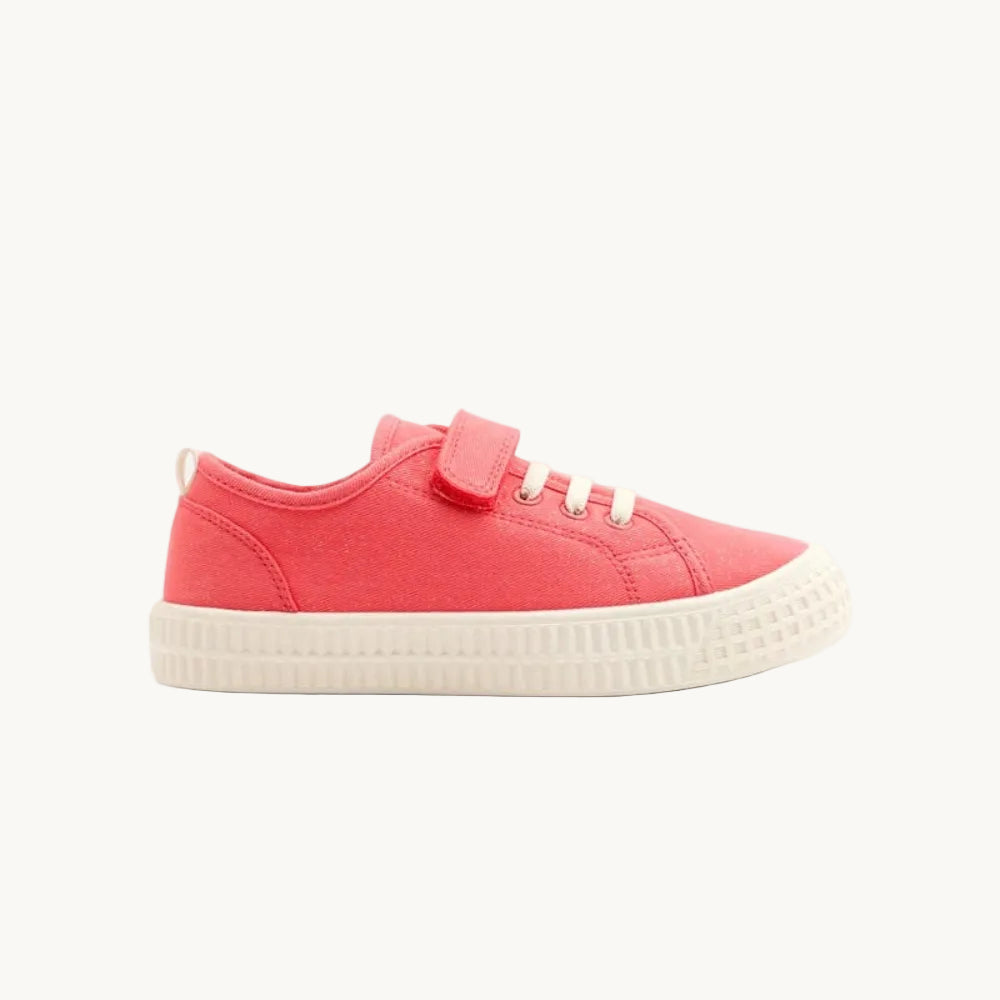 Baskets en Toile Corail Fille – Lacets Élastiques et Scratch