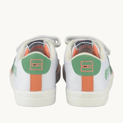 Baskets Enfant Blanches Enrico Coveri Sportswear – Style Tennis avec Scratch et Lacets Élastiques