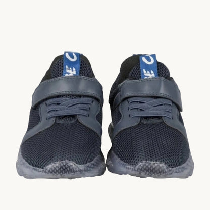 Baskets Sport Enfant en Mesh Bleu Marine – Fermeture Scratch et Lacets Élastiques