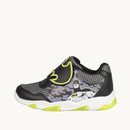 Baskets Enfant Batman DC Comics – Chaussures de Sport à Scratch Logo Chauve-Souris et Lacets Élastiques