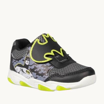 Baskets Enfant Batman DC Comics – Chaussures de Sport à Scratch Logo Chauve-Souris et Lacets Élastiques