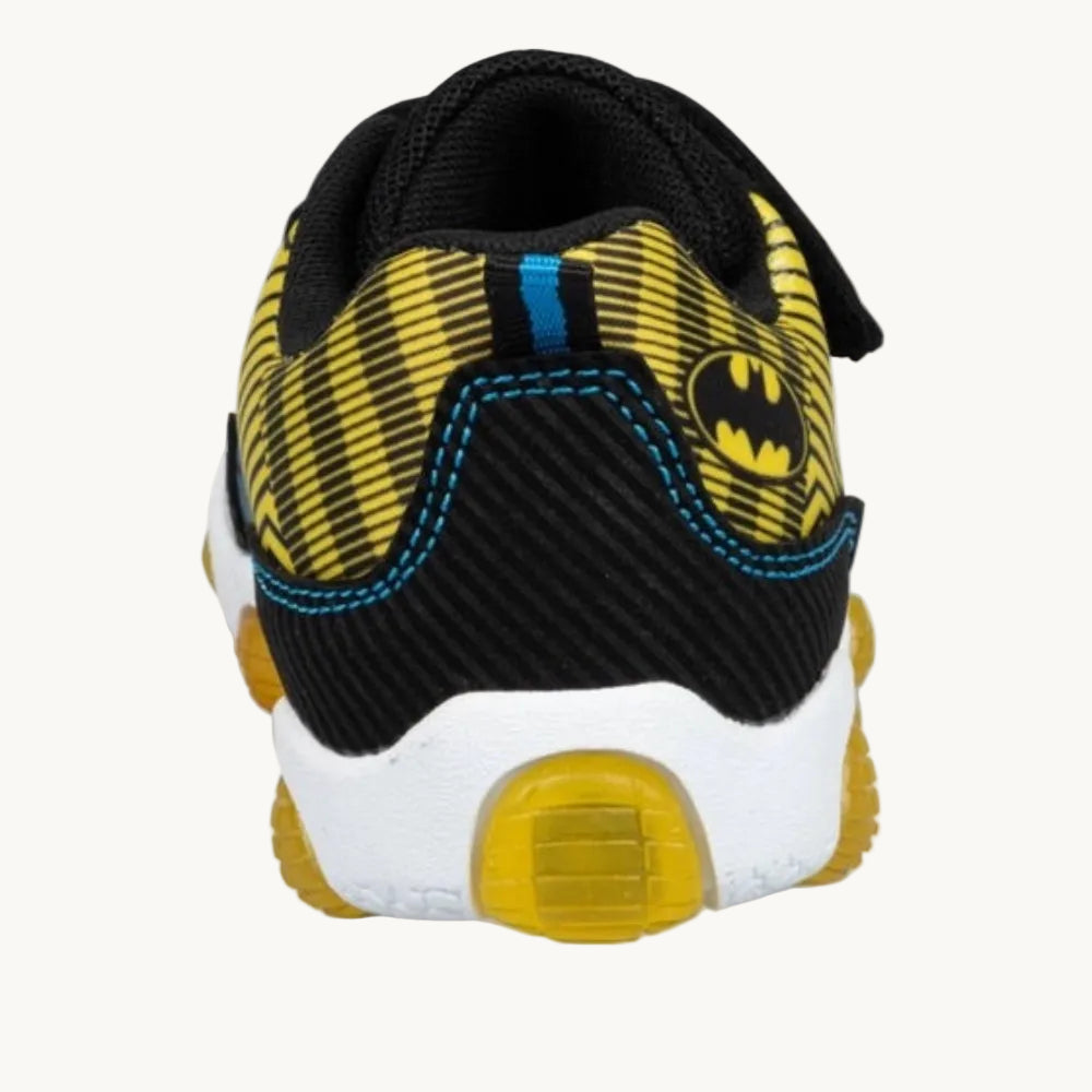Baskets Lumineuses Enfant Batman DC Comics – Chaussures de Sport à Scratch et Lacets Élastiques