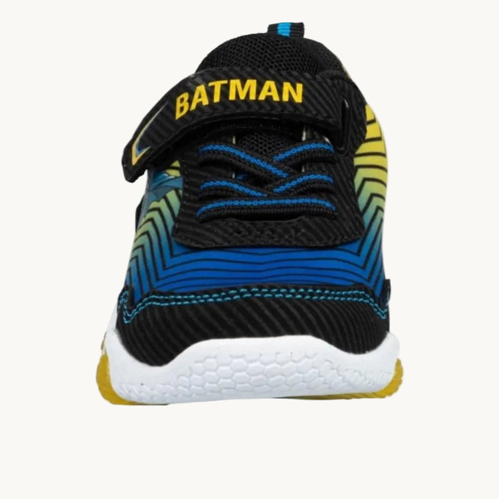 Baskets Lumineuses Enfant Batman DC Comics – Chaussures de Sport à Scratch et Lacets Élastiques