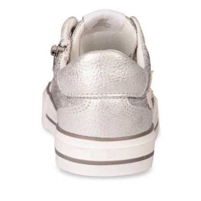 Sneakers Basses Fille Argent Étoiles LuluCastagnette avec Bout Renforcé