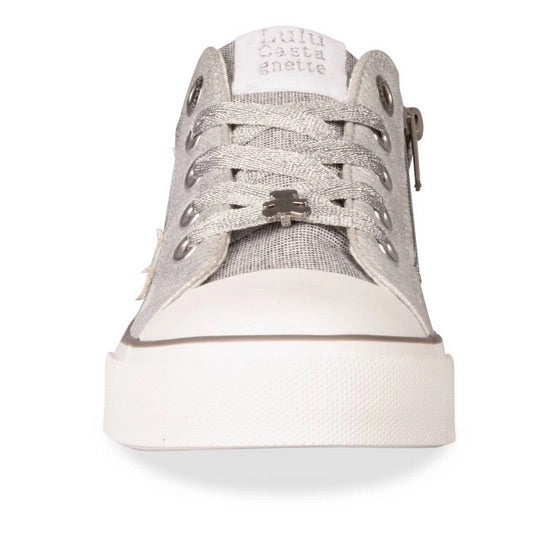 Sneakers Basses Fille Argent Étoiles LuluCastagnette avec Bout Renforcé
