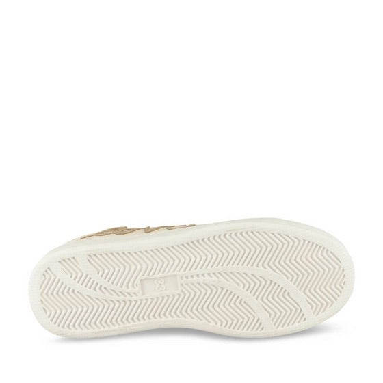 Chaussures Basses Fille Beige Doré avec Lacets Dégradés Multicolores