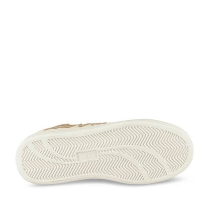 Chaussures Basses Fille Beige Doré avec Lacets Dégradés Multicolores