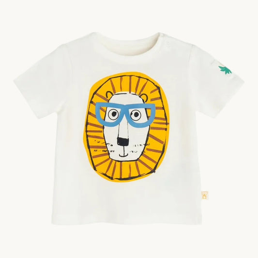 T-shirt écru imprimé Lion à lunettes – Cool Club