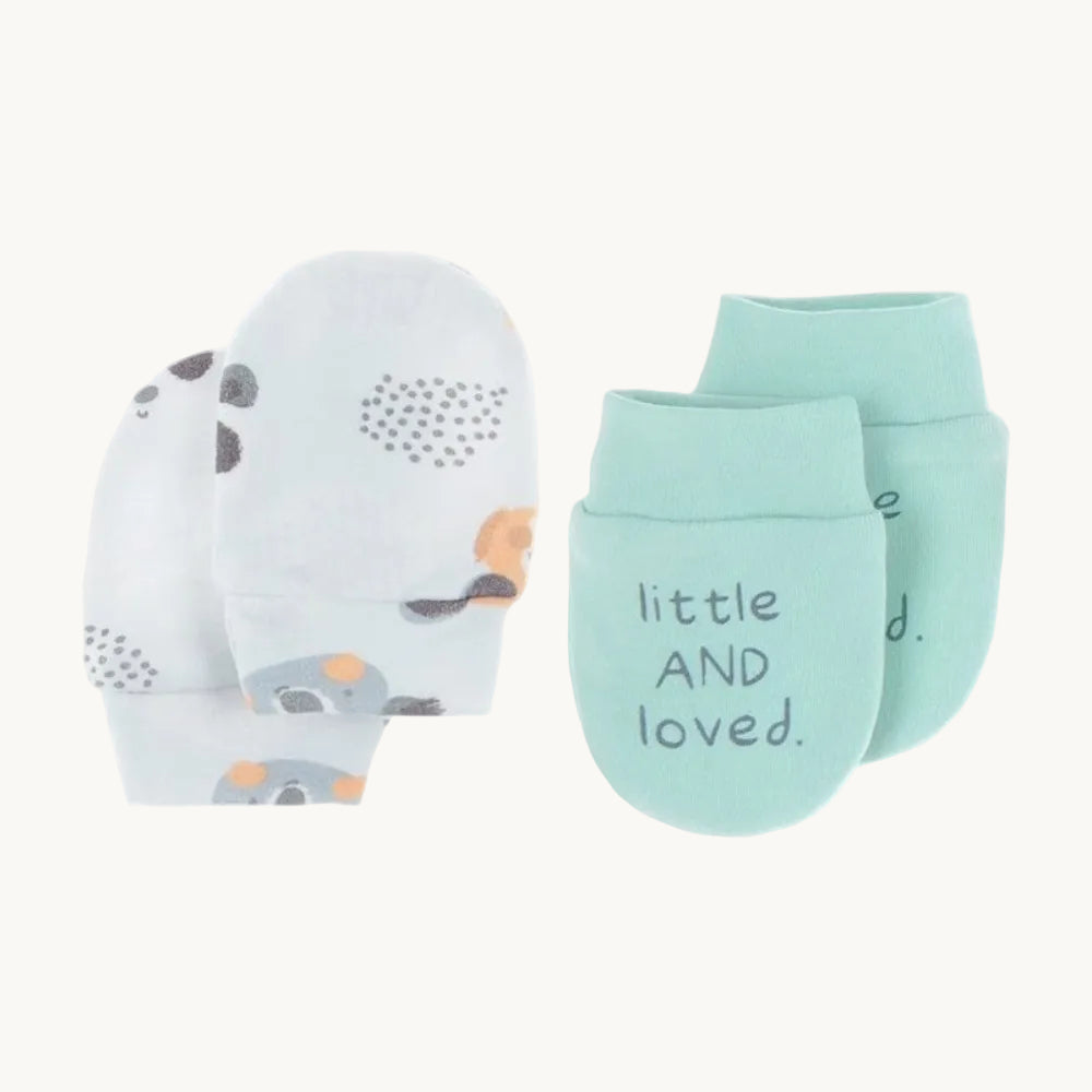 Lot de 2 paires de moufles de protection en coton pour bébé