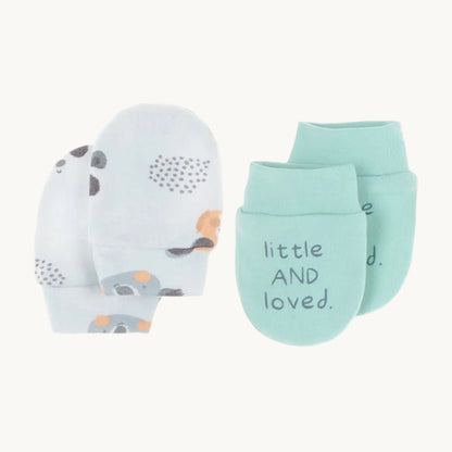 Lot de 2 paires de moufles de protection en coton pour bébé