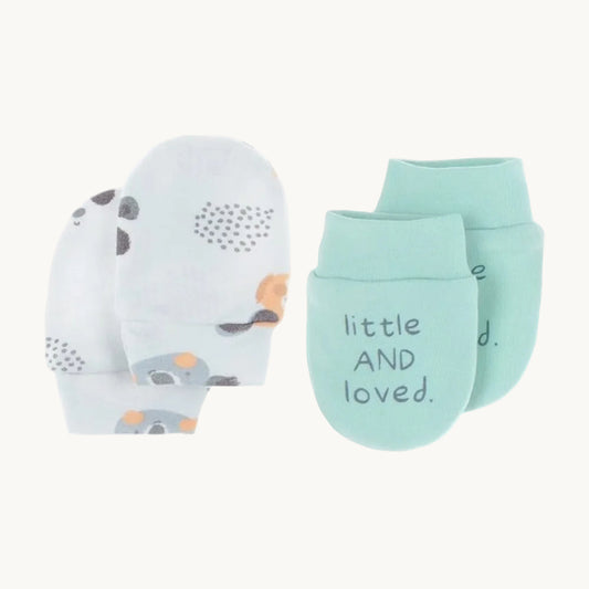 Lot de 2 paires de moufles de protection en coton pour bébé