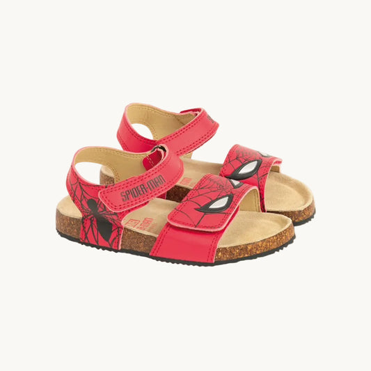 Sandales Enfant Spider-Man Marvel – Rouges à Doubles Scratchs et Semelle Cuir