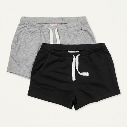 Lot de 2 shorts en molleton ado (Gris & Noir) - Pepperts
