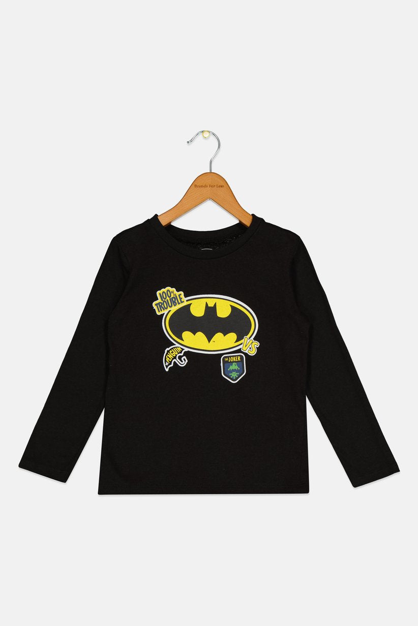 T-shirt Manches Longues Batman Officiel « 100% Trouble »