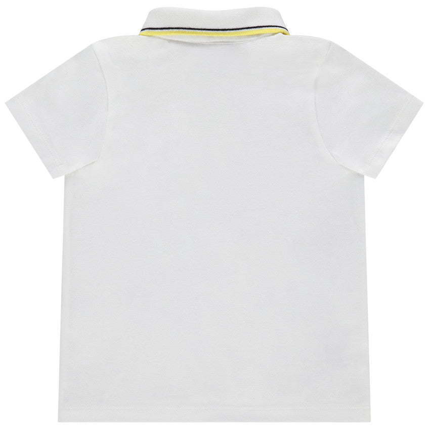 Polo Bébé Blanc Mickey Mouse à Bandes Épaules