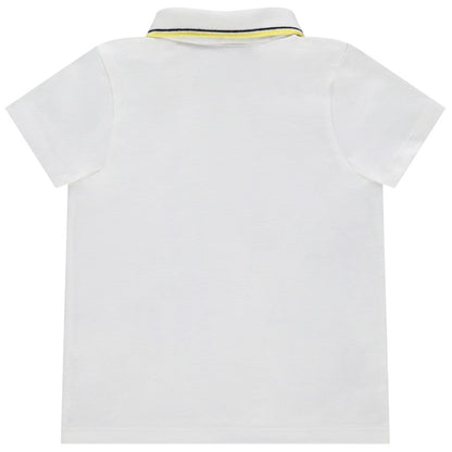 Polo Bébé Blanc Mickey Mouse à Bandes Épaules