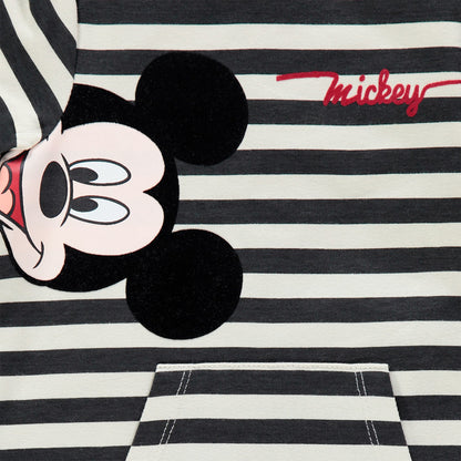 Pyjama Bébé Mickey Mouse Rayé Noir et Blanc