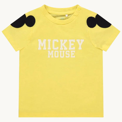 T-shirt Bébé Mickey Mouse Jaune à Oreilles en Relief