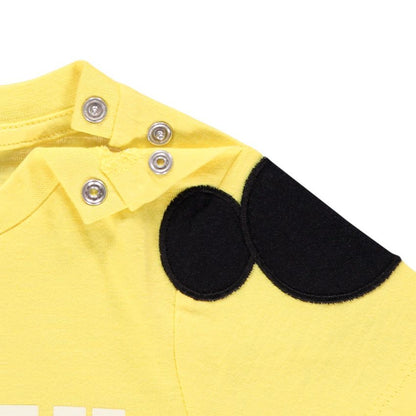 T-shirt Bébé Mickey Mouse Jaune à Oreilles en Relief