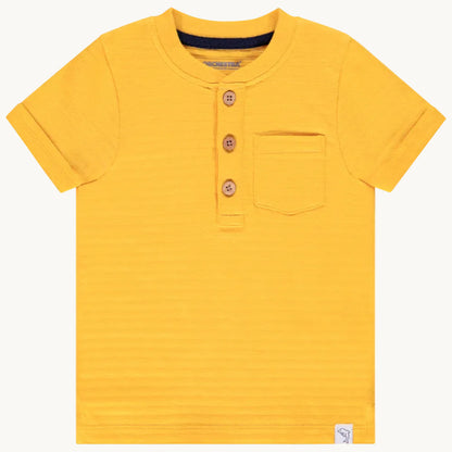 T-shirt Bébé Jaune Moutarde en Maille Flammée