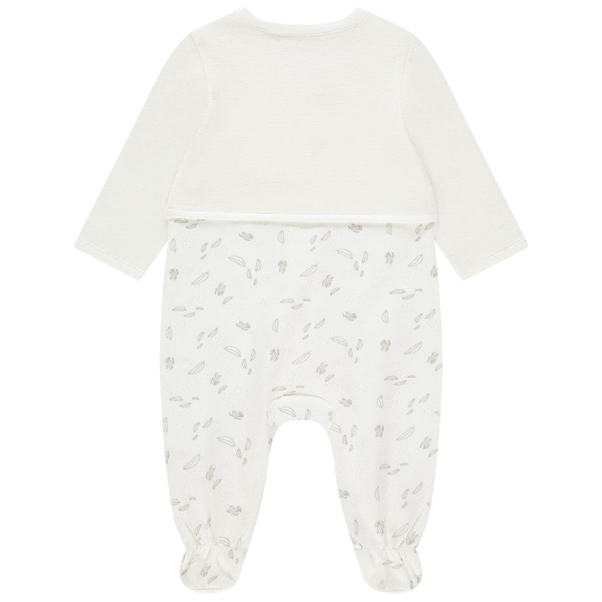 Pyjama Velours Bébé Écru 2-en-1 - "Petit Câlin"