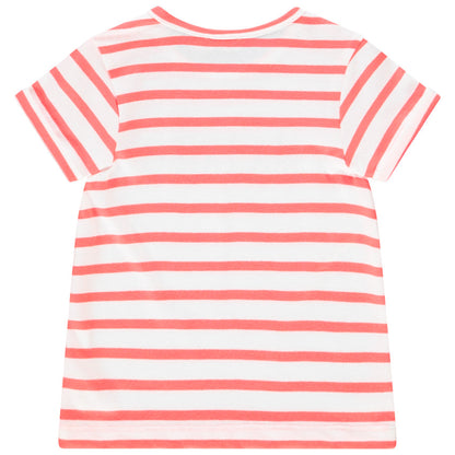 T-shirt Bébé Rayé Corail et Blanc - "Ma Tribu"