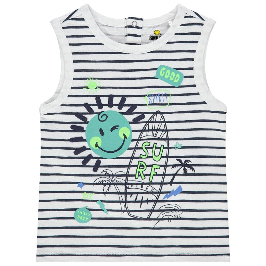 Débardeur Bébé Rayé Thématique Surf - Collection "Smiley"
