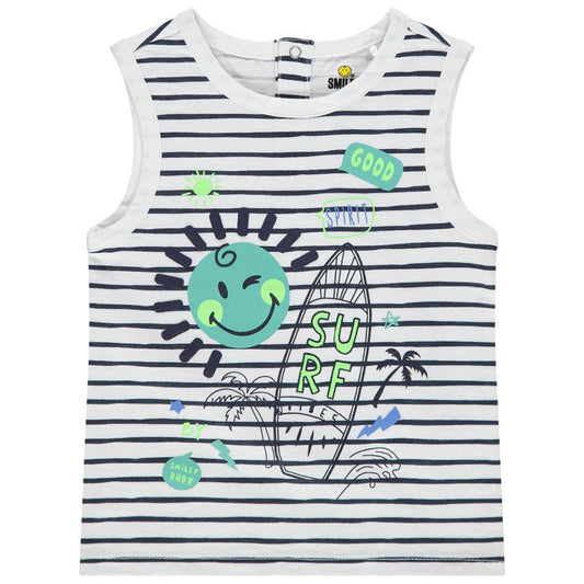 Débardeur Bébé Rayé Thématique Surf - Collection "Smiley"
