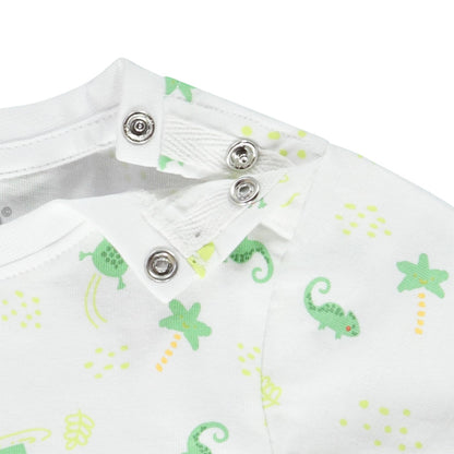 T-shirt Bébé Blanc à Imprimé Grenouilles et Caméléons