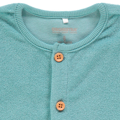 Ensemble 2 pièces Bébé Garçon - T-shirt col Claudine Ours & Cardigan en éponge bleu vert