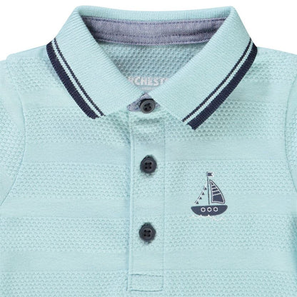 Polo Bébé Bleu Turquoise Clair Motif Voilier