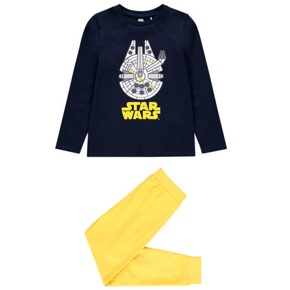 Pyjama long bleu marine et jaune garçon Star Wars