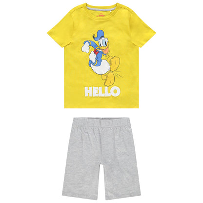 Pyjama court jaune et short gris garçon Donald Duck Disney