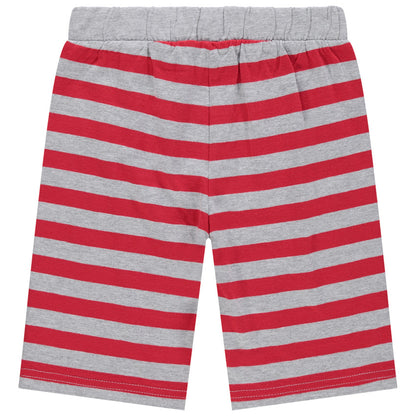 Pyjama 2 pièces blanc et short rayé rouge SmileyWorld