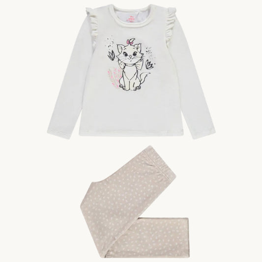 Ensemble 2 pièces en Velours Bébé Fille - T-shirt Marie Les Aristocats à volants & Legging imprimé