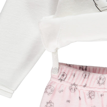 Ensemble 2 pièces Bébé Fille - Sweat Marie Les Aristocats à volants & Pantalon imprimé rose
