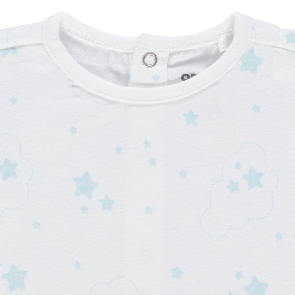Ensemble 2 pièces Bébé Garçon - T-shirt imprimé étoiles & Short bouffant bleu ciel