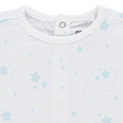 Ensemble 2 pièces Bébé Garçon - T-shirt imprimé étoiles & Short bouffant bleu ciel