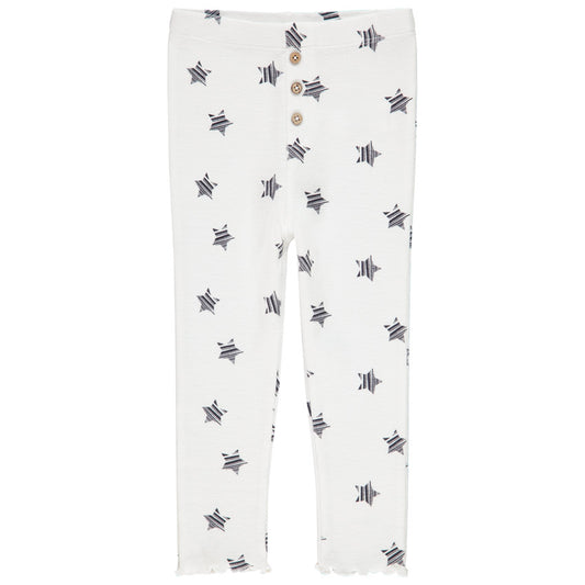 Legging écru en maille côtelée à imprimé étoiles – Orchestra