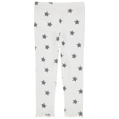 Legging écru en maille côtelée à imprimé étoiles – Orchestra