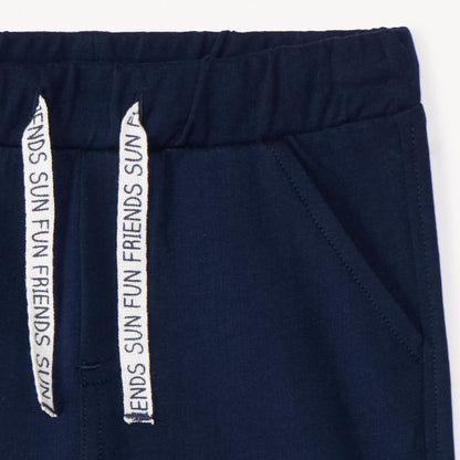 Short en molleton bleu marine avec cordon à message – Orchestra