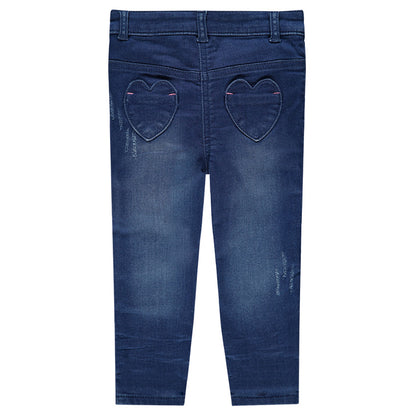 Jean slim stretch bleu brut à motifs étoiles et broderies – Orchestra