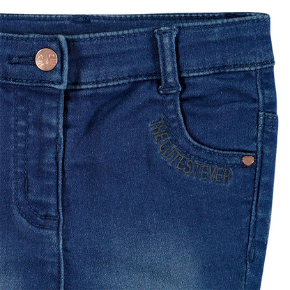 Jean slim stretch bleu brut à motifs étoiles et broderies – Orchestra