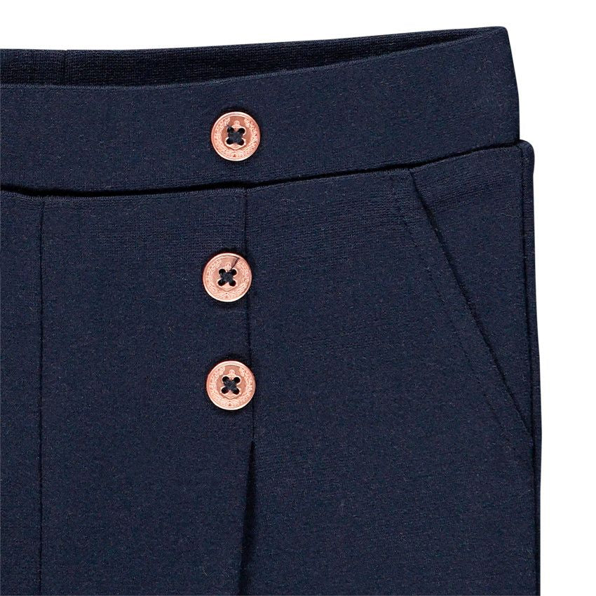 Pantalon Chino Bleu Marine Style Pont à Boutons Rose Gold