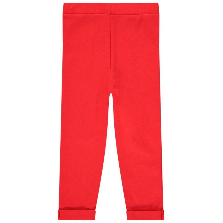 Pantalon droit rouge coquelicot à pont et boutons – Orchestra