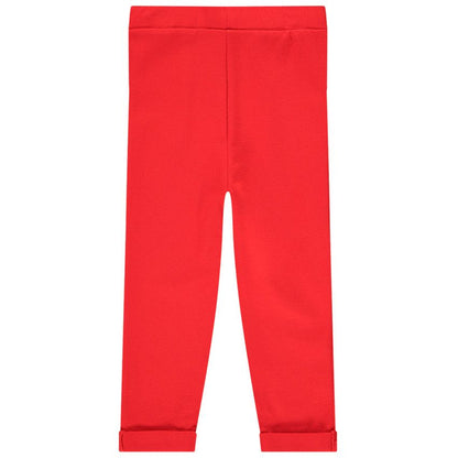 Pantalon droit rouge coquelicot à pont et boutons – Orchestra