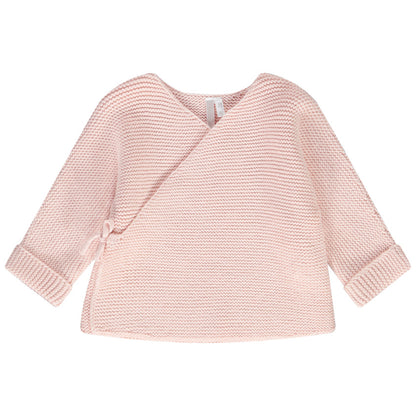 Gilet en tricot rose pâle
