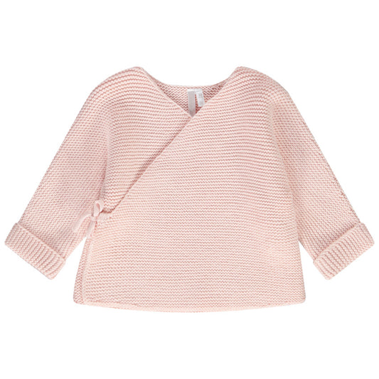 Gilet en tricot rose pâle