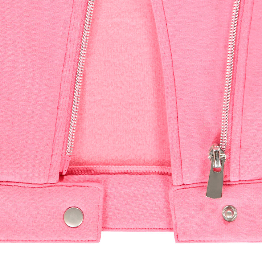 Veste perfecto rose fuchsia en molleton