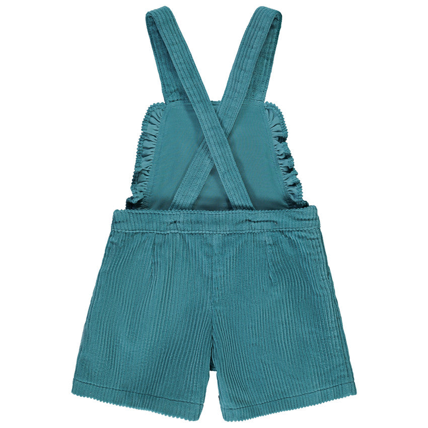 Salopette short en velours côtelé canard à volants – Orchestra